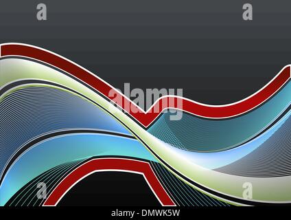Lined art wavy background Stock Vector