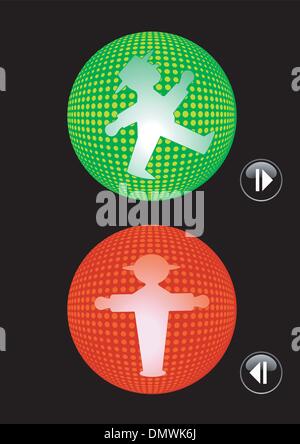 Traffic lights go and stop Stock Vector