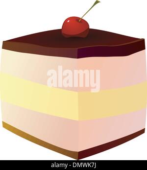 Cake with cherries. vector Stock Vector
