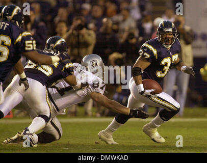 San Diego Chargers QB Doug Flutie warms up on the sidelines at Network  Associates Coliseum in Oakland, CA on November 21, 2004. The Chargers  defeated the Raiders 23-17. (UPI Photo/Bruce Gordon Stock