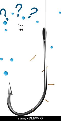 worm on the hook Stock Vector