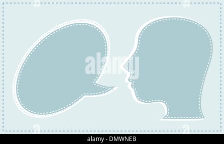 Abstract speaker with speech bubbles in the head. vector Stock Vector