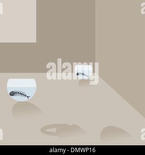Cat in the house Stock Vector