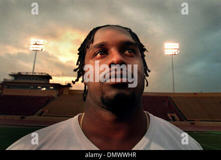 Jan 09, 2001 - Sacramento, California, USA - JEREMIAH PHARMS, a high school graduate from Valley High School in Sacramento, that now plays for the University of Washington. He will be playing in the Shriner's game at Stanford. Picture was taken after a Shriner's practice at Sacramento City College Jan. 8, 2001.  (Credit Image: © Bryan Patrick/Sacramento Bee/ZUMA Press) RESTRICTIONS Stock Photo