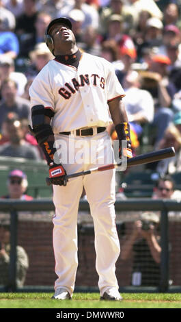 Jun 22, 2001; San Francisco, CA, USA; San Francisco Giants slugger Barry Bonds was caught looking in the 7th inning Saturday on a Buddy Groom pitch at Pacific Bell Park in San Francisco, Calif.  The Baltimore Orioles reliever helped preserve rookie Travis Driskill's 5th victory of the year, 4-2. Stock Photo