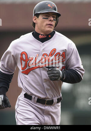 Jun 22, 2001; San Francisco, CA, USA; Baltimore's Marty Cordova hit a 2-run homer in the 2nd inning off Ryan Jensen of the San Francisco Giants at Pacific Bell Park in San Francisco, Calif. Saturday June 22, 2002. The Orioles won 4-2. Stock Photo