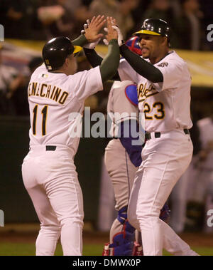 Apr 02, 2002; Oakland, CA, USA; Jeremy Giambi of the Oakland