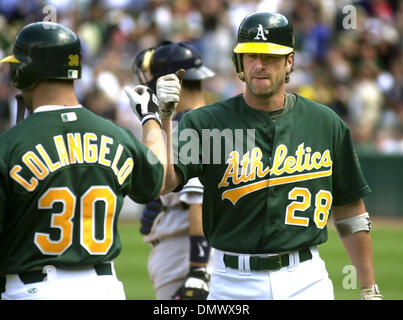 Apr 02, 2002; Oakland, CA, USA; Jeremy Giambi of the Oakland