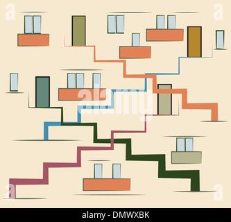 Abstract modern multi storey building Stock Vector