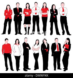 Business People Silhouettes Set Stock Vector