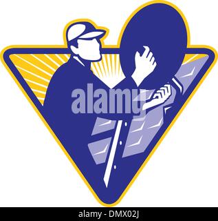 Satellite Tv Installation Technician Worker Stock Vector Image Art Alamy