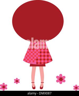 Little Red riding hood isolated on white Stock Vector