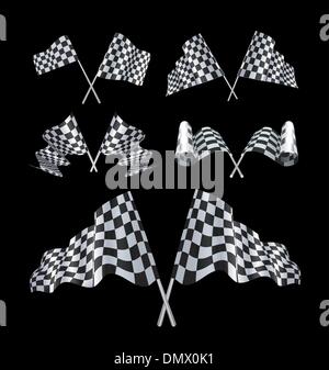 Checkered Flags set Stock Vector