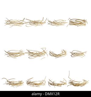 Color easter eggs in the nest, set of colour Stock Vector