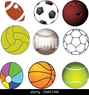 Collection of sports balls Stock Vector
