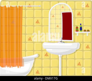 Vector illustration of bathroom monster Stock Vector
