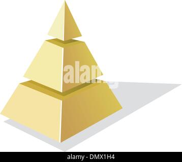 Vector illustration of golden pyramid  on a white background Stock Vector