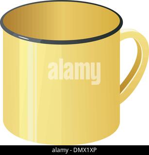 Download Vector Illustration Of A Yellow Enamel Mug Stock Vector Image Art Alamy PSD Mockup Templates