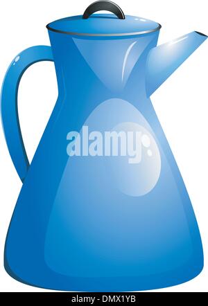 Blue coffee pot. vector Stock Vector