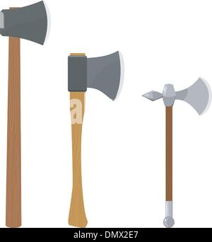 Set of vector illustrations of axes Stock Vector