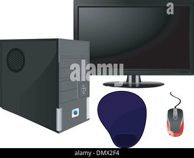 Set  of computer components Stock Vector