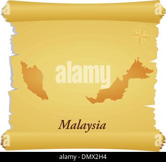 Malaysia map, folded paper with Malaysia map. Vector illustration Stock ...