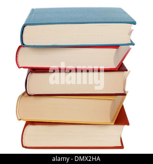 Stack of colorful books, isolated on a white background Stock Photo