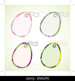 Set of egg-shaped tags for easter design Stock Vector