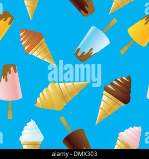 seamless texture with ice cream Stock Vector
