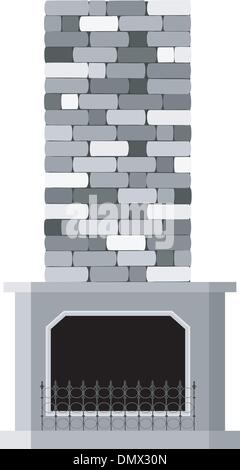 Vector illustration of the fireplace Stock Vector