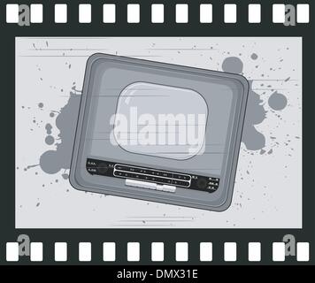 Vector illustration of old frame with old TV Stock Vector
