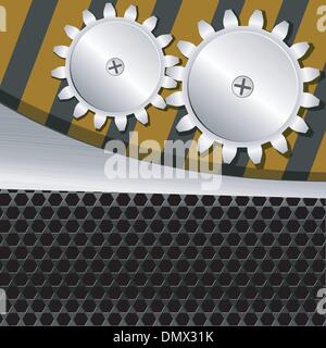 Vector illustration  of metal background with gears Stock Vector