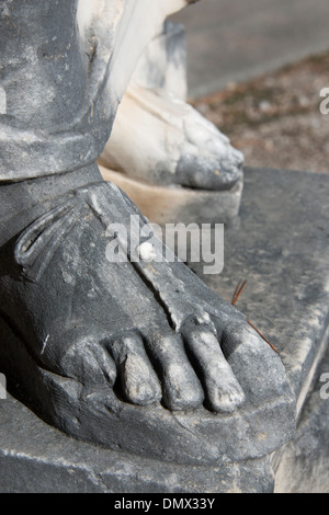 The carved foot of a large marble statue in the Vatican museum Stock ...