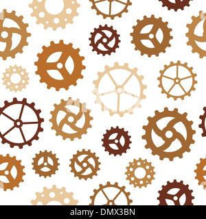 Different Gearwheels Seamless Background Stock Vector