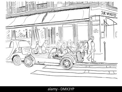 On the streets of Paris Stock Vector
