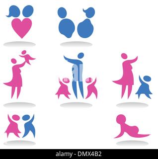 Icons a family Stock Vector