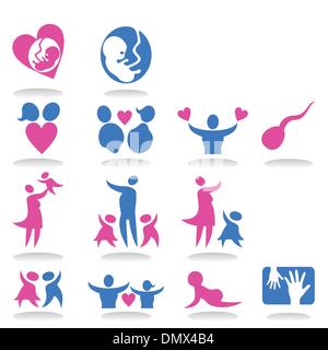 Icons a family3 Stock Vector