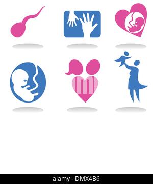 Pregnancy icons Stock Vector