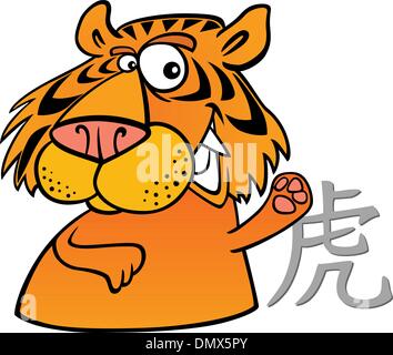 Tiger Chinese horoscope sign Stock Vector