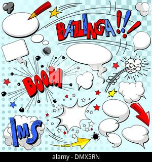 Comic book explosion elements Stock Vector