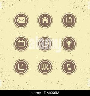 Set of retro icons: business theme. Stock Vector