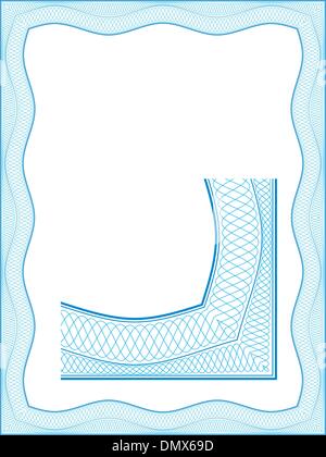 Guilloche border for diploma or certificate Stock Vector