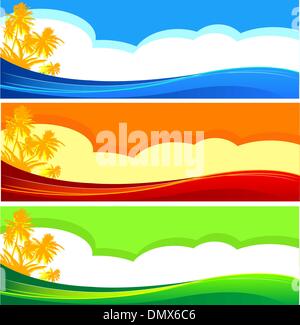 Summer vacation banners Stock Vector