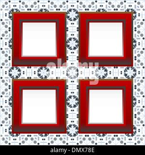 Vintage photo frames on grungy floral background. vector Stock Vector