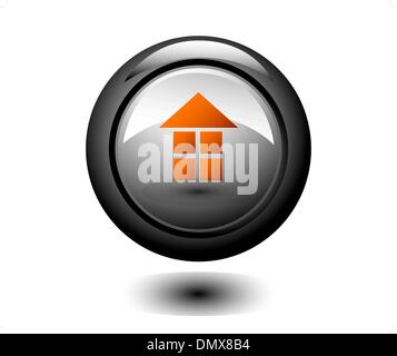 Home metallic round icon Stock Vector