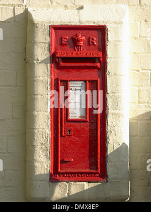 Red British post box. Stock Photo