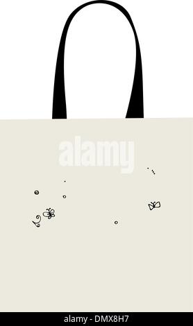 Floral heart shape, design of shopping bag Stock Vector