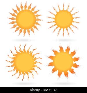 Set of abstract suns Stock Vector