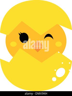 Spring chicken in eggs set Stock Vector