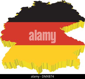 vectors 3D map of Germany Stock Vector